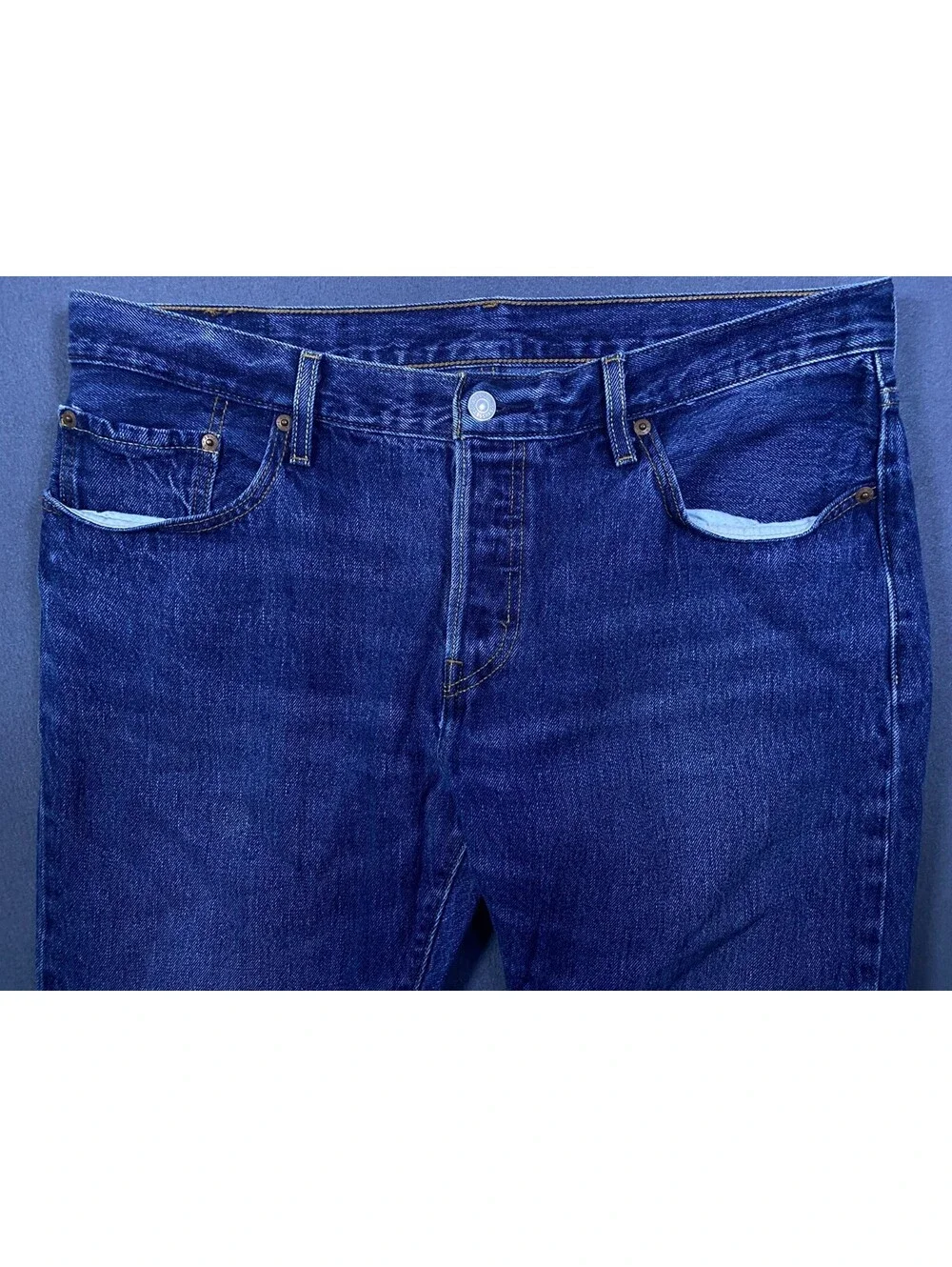 Levis 501 CT Jeans Medium Wash Button Fly 36x27 Custom Tapered Classic Whiskered